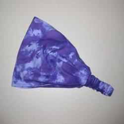 Tie Dye Headband Head Wrap Dreadband Womens Purple Bandana